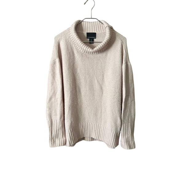 Cynthia Rowley Sweaters - Cynthia Rowley size large Pink Cowl Neck Ribbed Sleeve Sweater Women's
